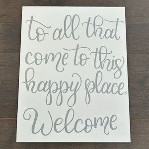 Calligraphy Hand Lettered Welcome Art, Housewarming Home Gift, Handmade Local